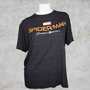 Marvel Spiderman Homecoming 2017 Movie Promo Tri-Blend Charcoal Gray T-Shirt
